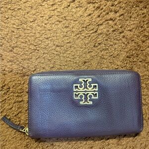 Tory Burch Dark Purple Leather Clutch